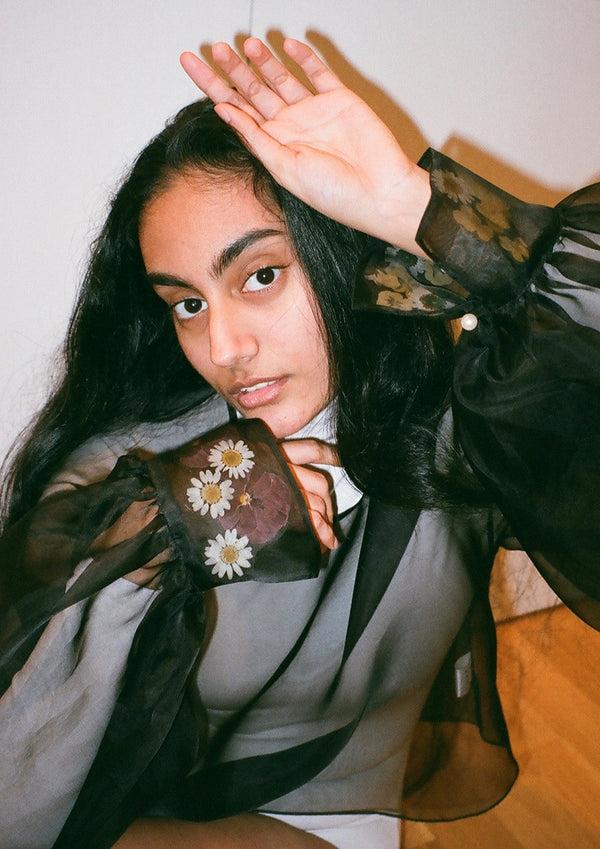 Dauphinette Midnight Claude Silk Organza Top