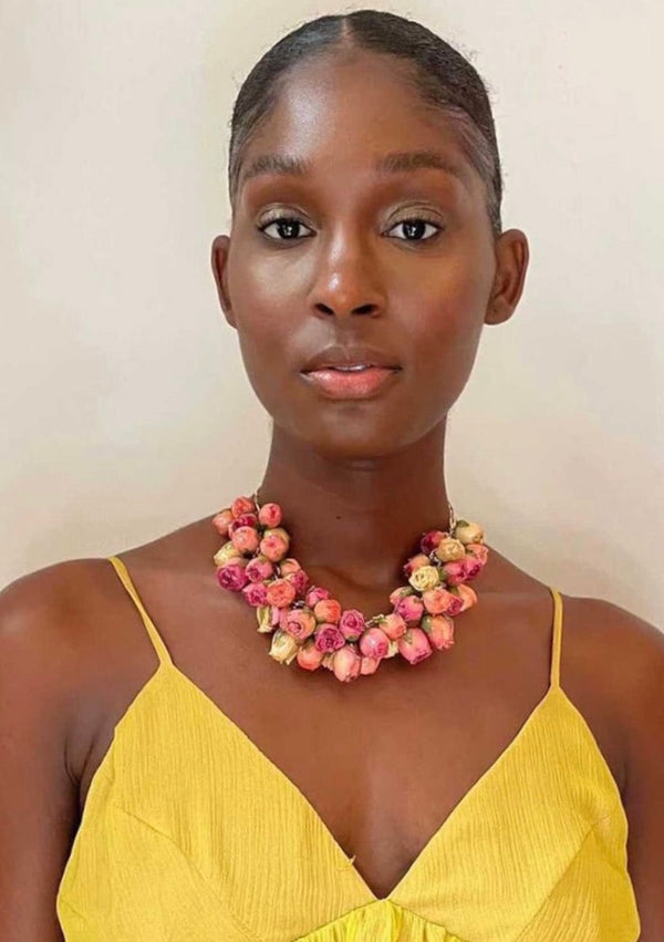 Dauphinette Million Roses Choker In Bubblegum