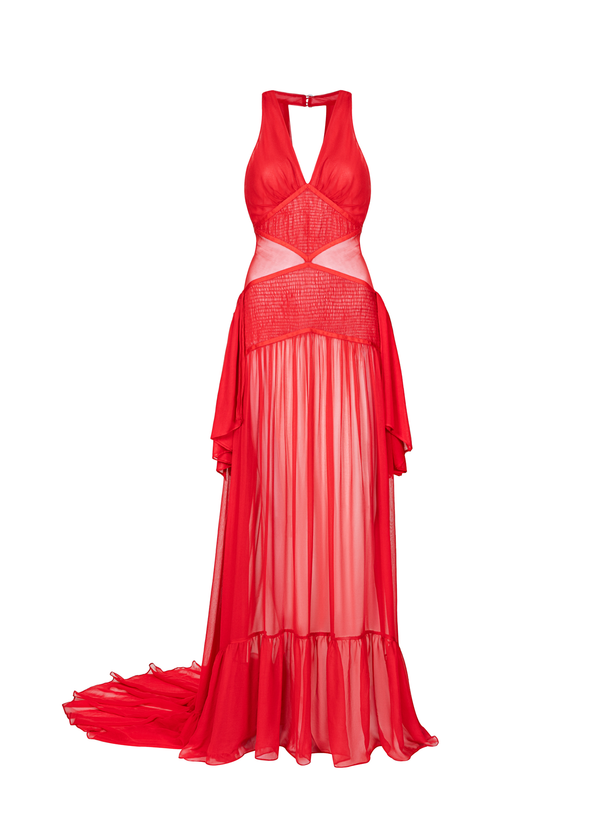 Dauphinette Miriam Dress In Ruby Silk Dresses