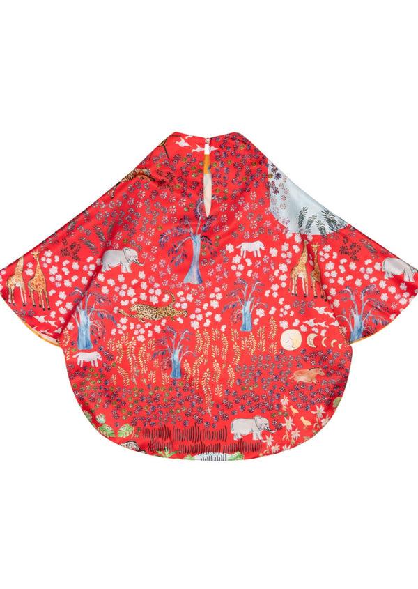 Dauphinette Mixed Prints Floatkerchief Top