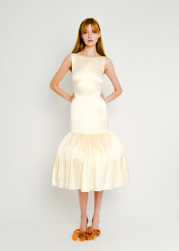 Dauphinette Patty Dress In Ivory Silk Dresses