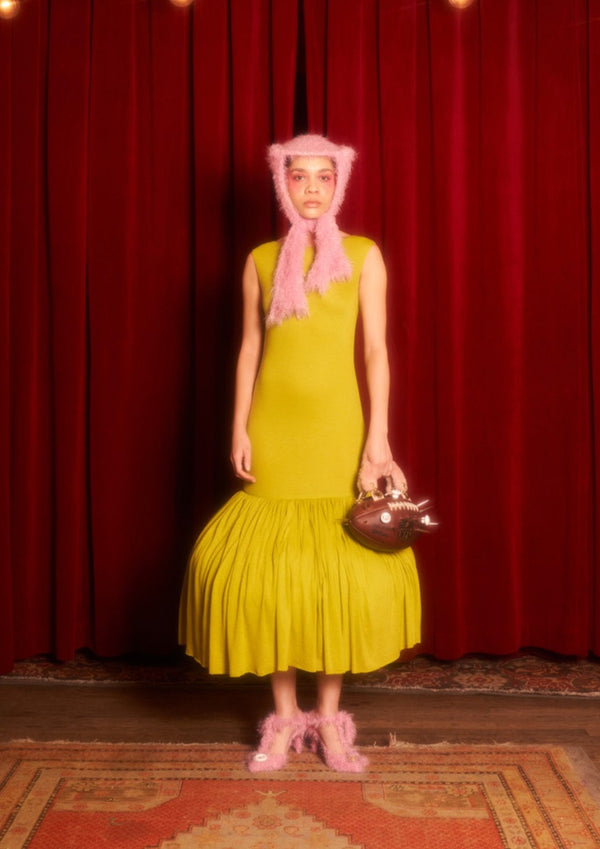 Dauphinette Patty Dress In Lime Jersey Dresses