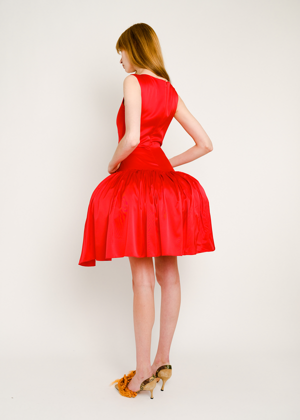 Dauphinette Patty Dress In Red Silk Dresses