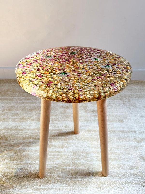dauphinette Rosebud & Beetle Side Table
