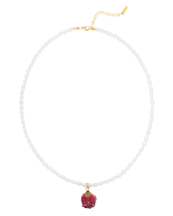 Dauphinette Single Rose Strand In Sakura Necklaces