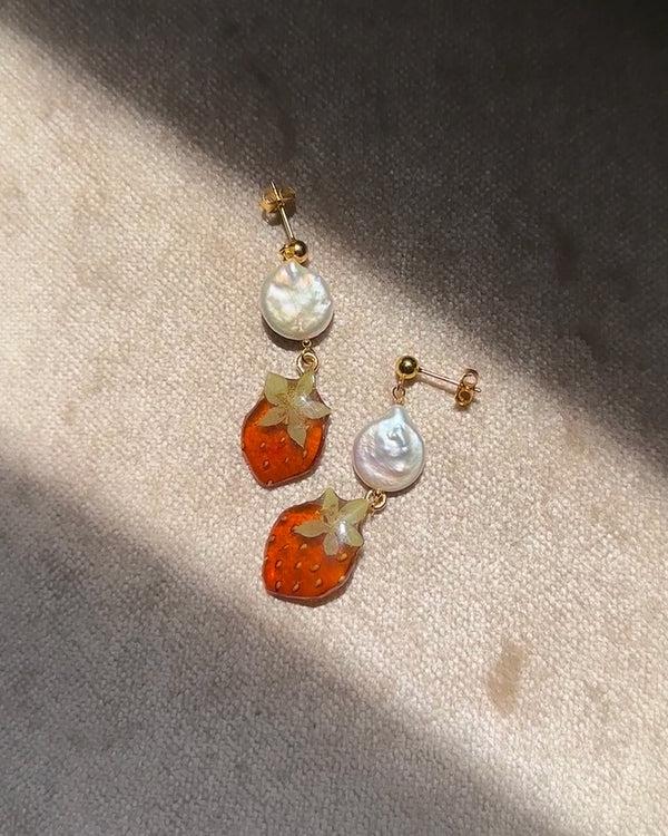 Dauphinette Strawberry Milkdrop Earrings Earrings