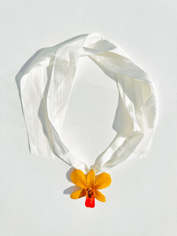 dauphinette Sundrop Orchid Silk Choker Jewelry
