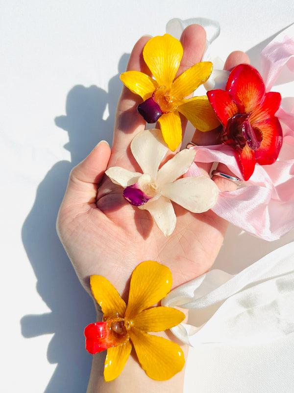 Dauphinette Sunshine Orchid Silk Choker Jewelry