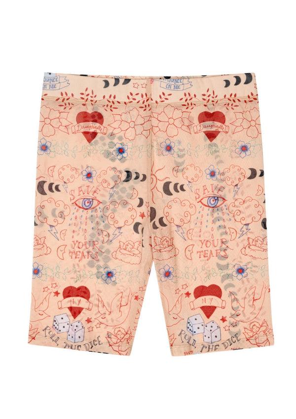 dauphinette Tattoo You Mesh Bike Short Shorts