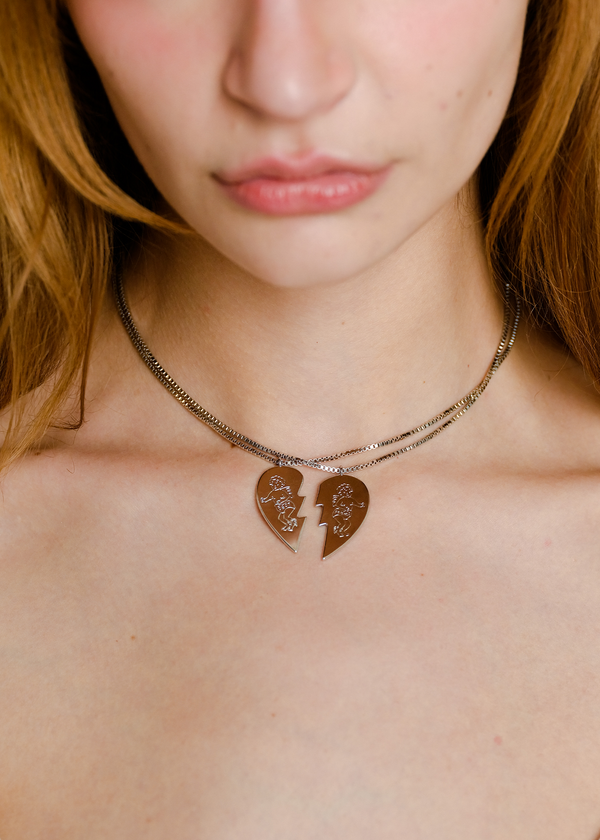 Dauphinette Happy Hearts Necklace Pair In BFF Cherubs Necklaces