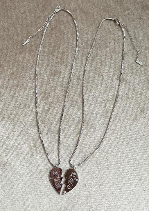 Dauphinette Happy Hearts Necklace Pair In BFF Cherubs Necklaces