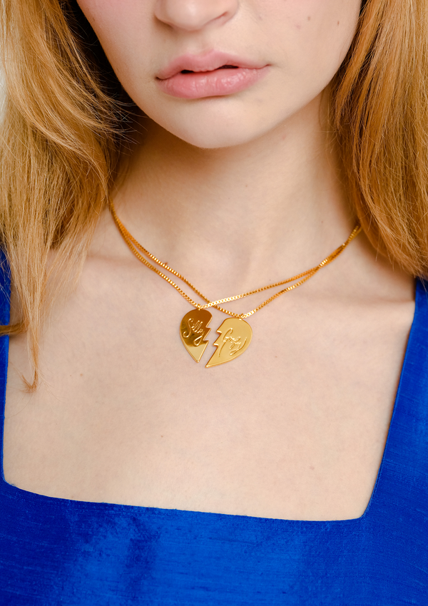 Dauphinette Happy Hearts Necklace Pair In Silly / Goofy Necklaces