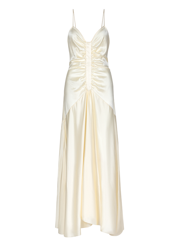 Dauphinette Hattie Dress In Ivory Silk Charmeuse Dresses