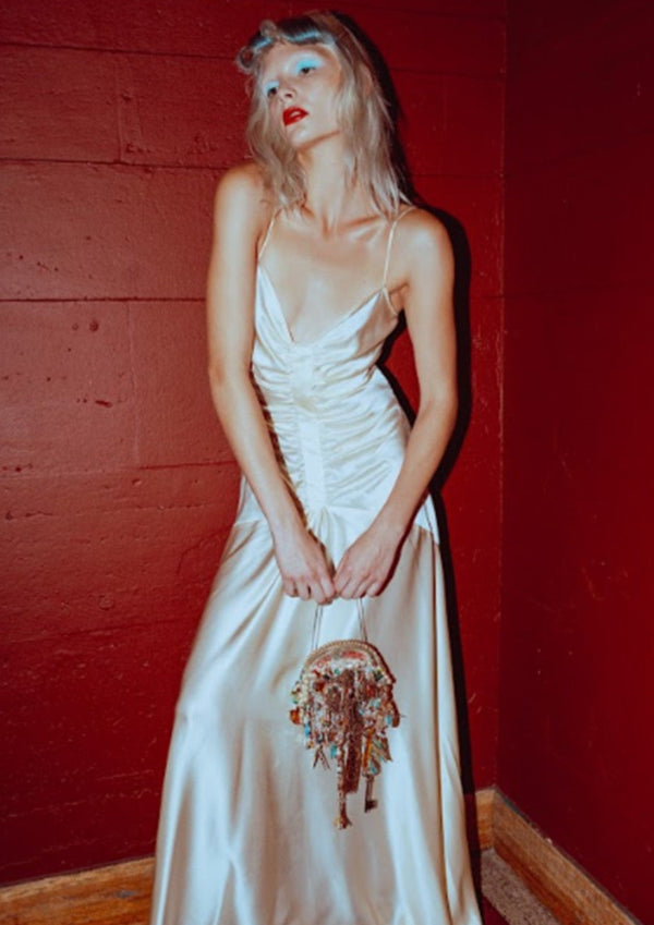 Dauphinette Hattie Dress In Ivory Silk Charmeuse Dresses