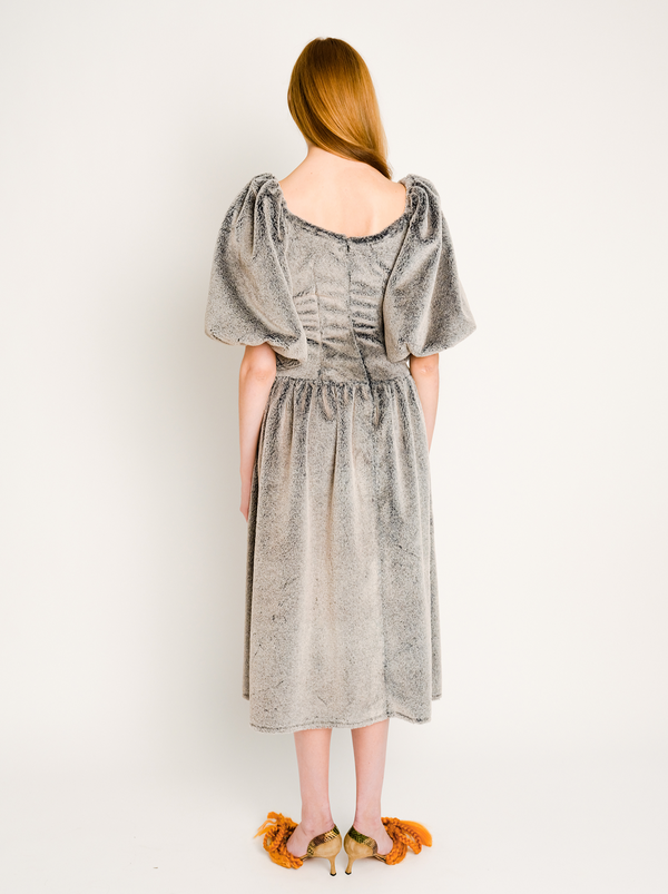 Dauphinette Mamie Dress In Anthracite Faux Fur Dresses