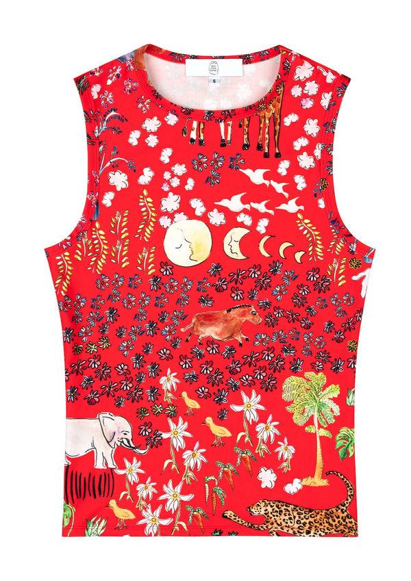 dauphinette Olive Tank in Fever Dream Shirts u0026 Tops