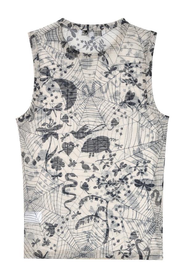 Dauphinette Olive Tank In Ivory Cobweb Mesh Shirts U0026 Tops