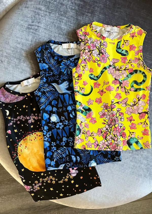 Dauphinette Olive Tank In Lazy Boy Floral Shirts U0026 Tops