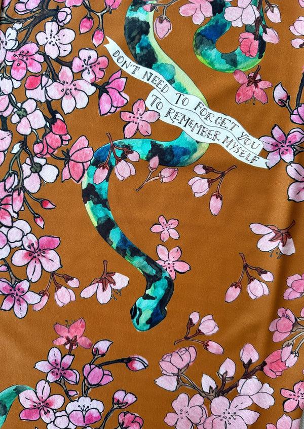 Dauphinette Olive Tank In Whiskey Cherry Blossoms Shirts U0026 Tops