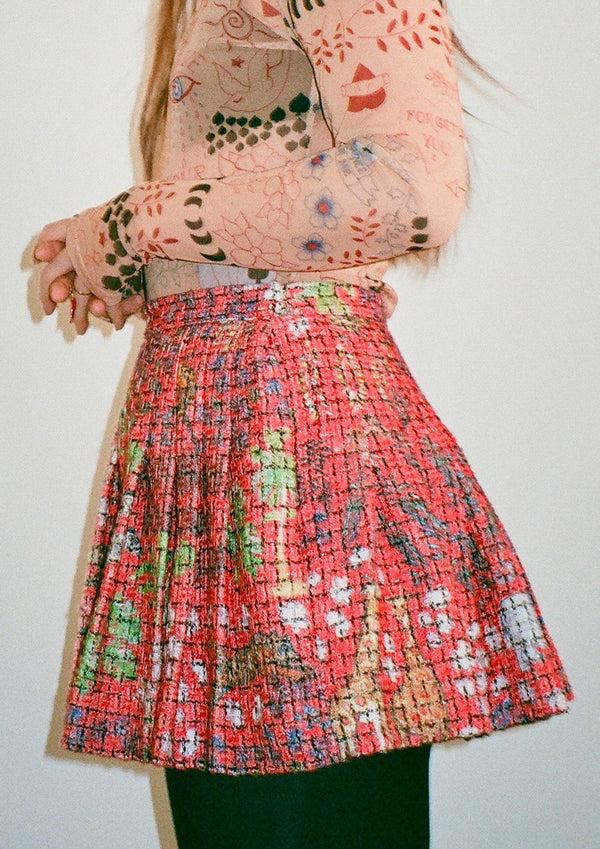 Dauphinette Pleated Mini In Fever Dream Tweed Skirts