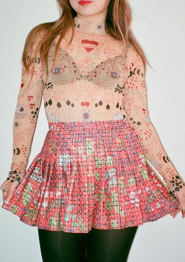 dauphinette Pleated Mini in Fever Dream Tweed Skirts