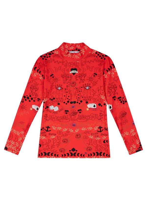 Dauphinette Sophia Turtleneck In Flame Tattoo You Shirts U0026 Tops