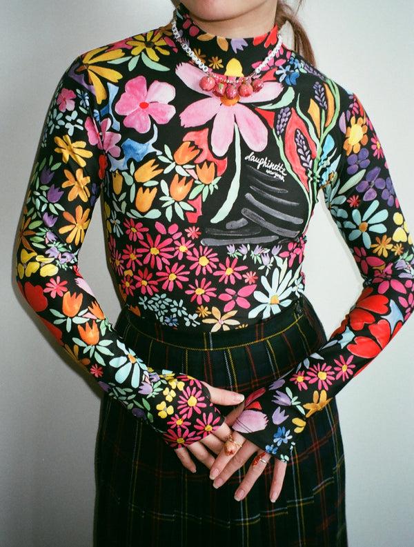 dauphinette Sophia Turtleneck in Wonderland Flora Shirts u0026 Tops