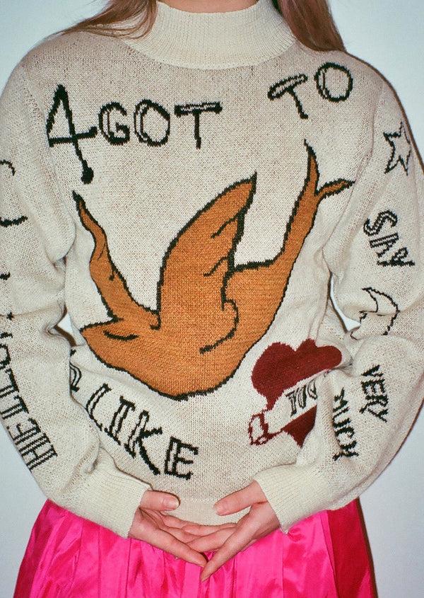 Dauphinette Tattoo Mock Neck Sweater Apparel U0026 Accessories