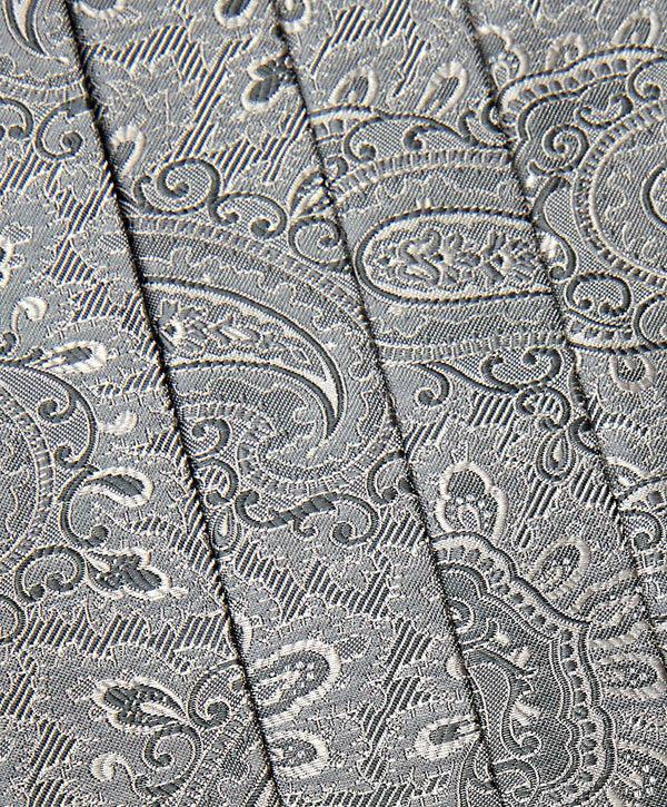 David Donahue CH05582042 | Silver Paisley Self Tie Bow Tie & Cummerbund Set Accessories