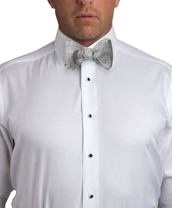 David Donahue CH05582042 | Silver Paisley Self Tie Bow Tie & Cummerbund Set Accessories