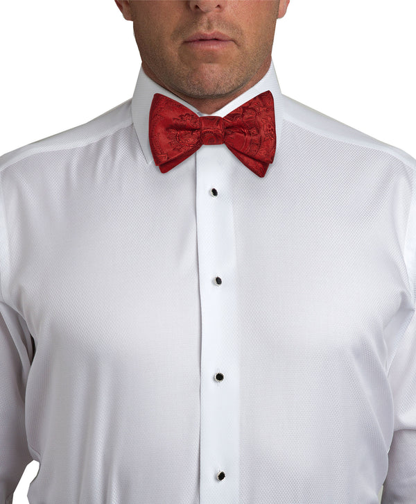 David Donahue CH07587600 | Red Paisley Self-Tie Bow Tie & Cummerbund Set Accessories