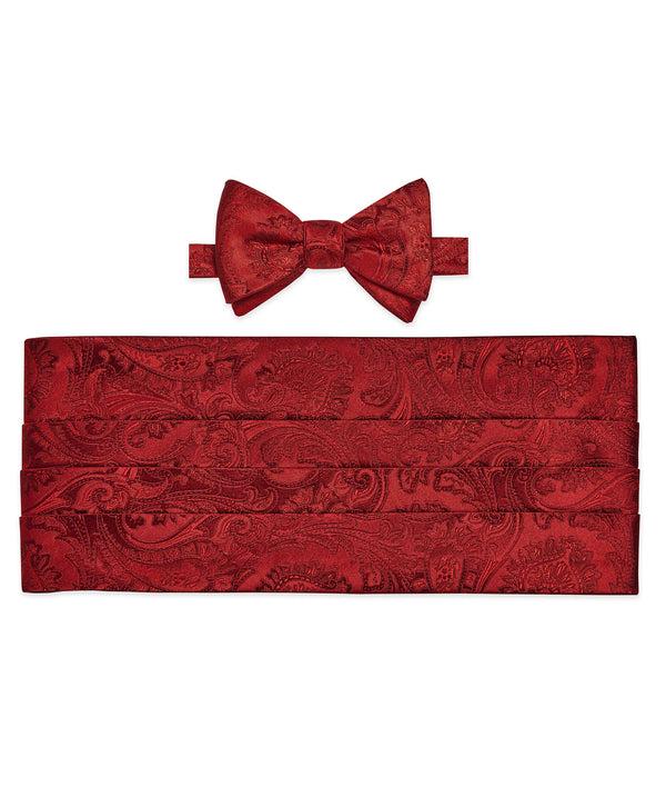 david donahue CH07587600 | Red Paisley Self-Tie Bow Tie & Cummerbund Set Accessories