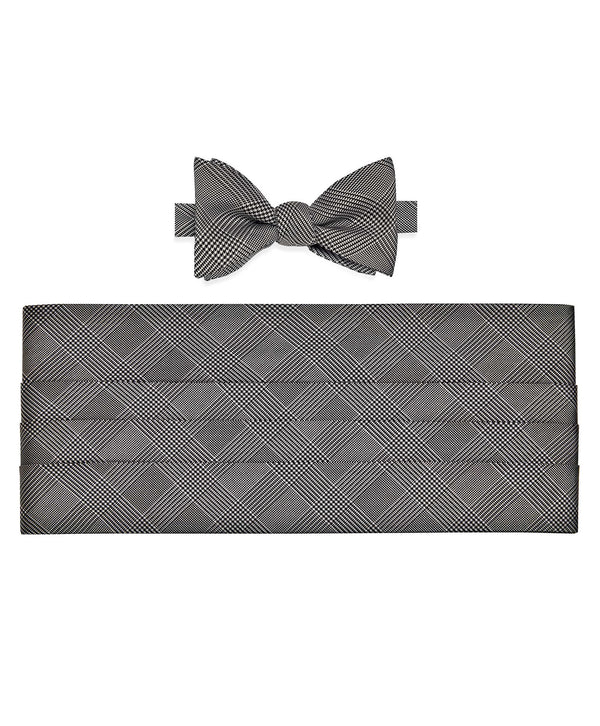 david donahue CH07896910 | Prince of Wales Self-Tie Bow Tie & Cummerbund Set Accessories