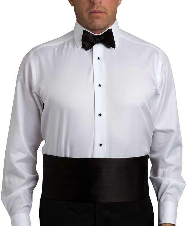 David Donahue CH100001 | Black Satin Self-tie Bow Tie & Cummerbund Set Accessories