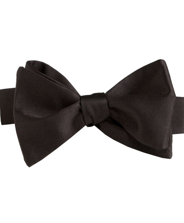 David Donahue CH100001 | Black Satin Self-tie Bow Tie & Cummerbund Set Accessories