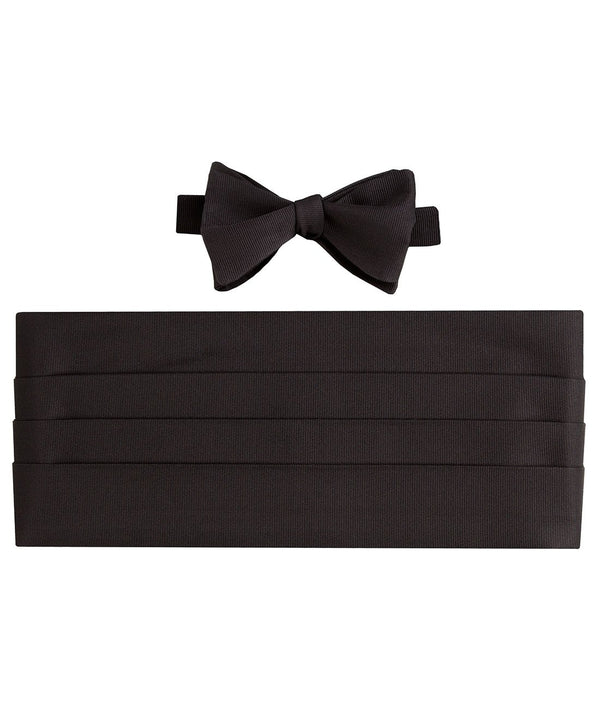 david donahue CH110001 | Black Faille Self-tie Bow Tie & Cummerbund Set Accessories