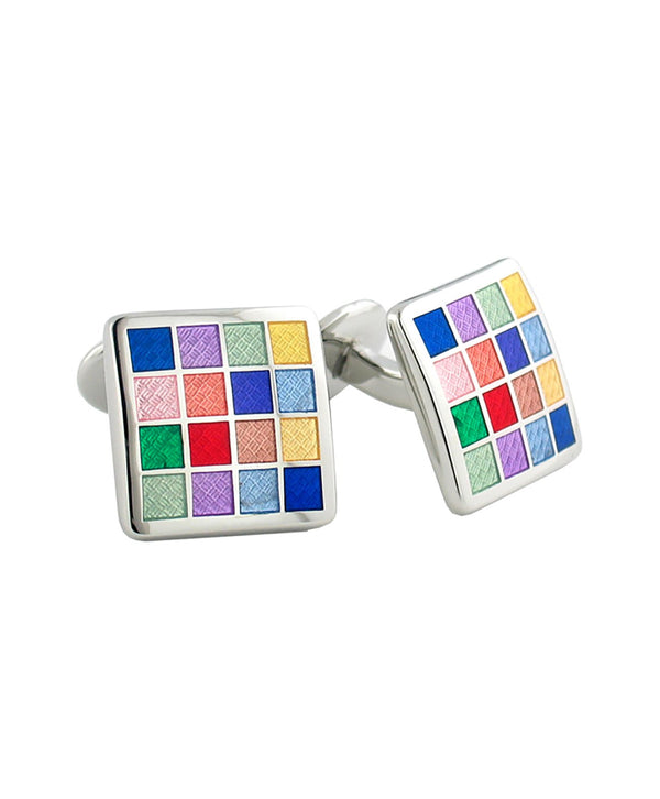 david donahue CL020302 | Multi Color Checkerboard Cufflink Accessories