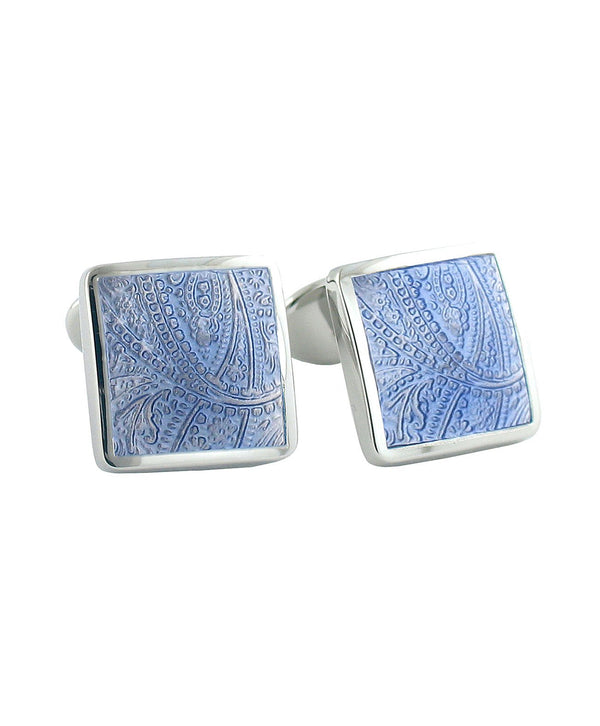 david donahue CL029802 | Sterling Silver Paisley Light Blue Cufflinks Accessories