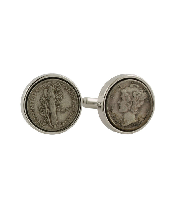 david donahue CL073202 | Sterling Silver Dime Cufflinks Accessories
