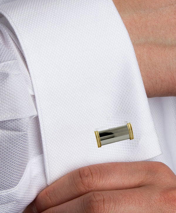 David Donahue CL168235 | 14K Gold Trimmed Bar Cufflinks Accessories