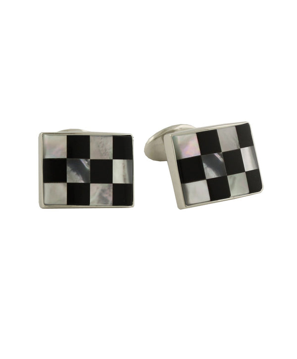 david donahue CL548802 | Onyx and Mother of Pearl Checkerboard Cufflinks Accessories