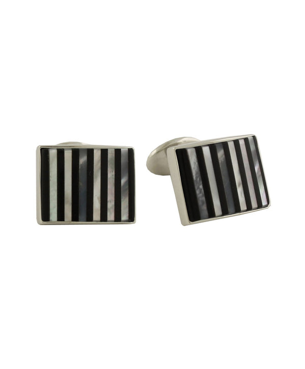 david donahue CL549002 | Onyx and Mother of Pearl Striped Cufflinks Accessories