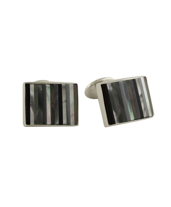 david donahue CL549102 | Hermatite and Mother of Pearl Striped Cufflinks Accessories