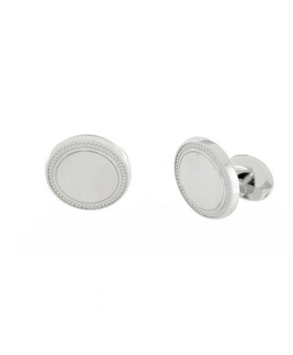 david donahue CL563702 | Engravable Round Sterling Silver Cufflinks Accessories
