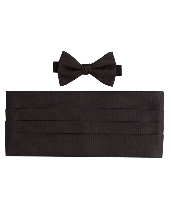 david donahue CP110001 | Black Faille Pre-tied Bow Tie & Cummerbund Set Accessories