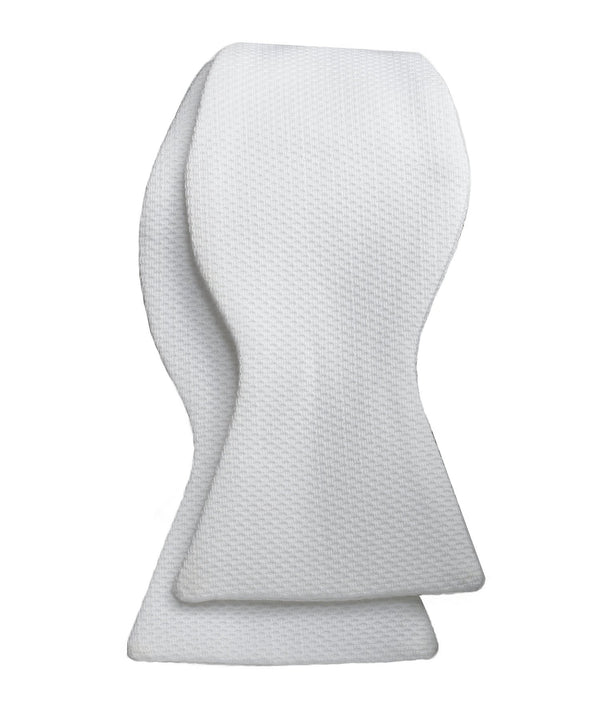 David Donahue HT8110110 | White Pique Self-tie Bow Tie Accessories