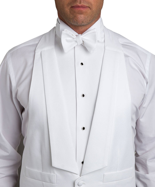 David Donahue HT8110110 | White Pique Self-tie Bow Tie Accessories
