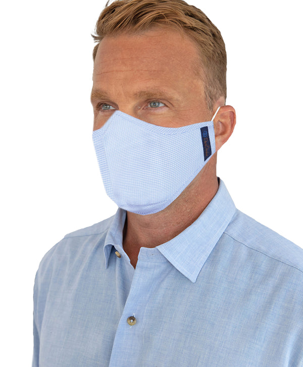 David Donahue MASK01100999 | The Comfort Mask: Blue White & Houndstooth 3-Pack Accessories