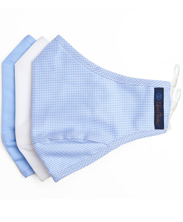 david donahue MASK01100999 | The Comfort Mask: Blue White & Houndstooth 3-Pack Accessories