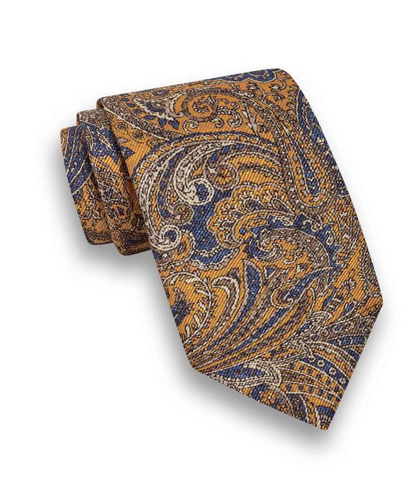 david donahue NTR09599710 | Gold Paisley Print Tie Accessories